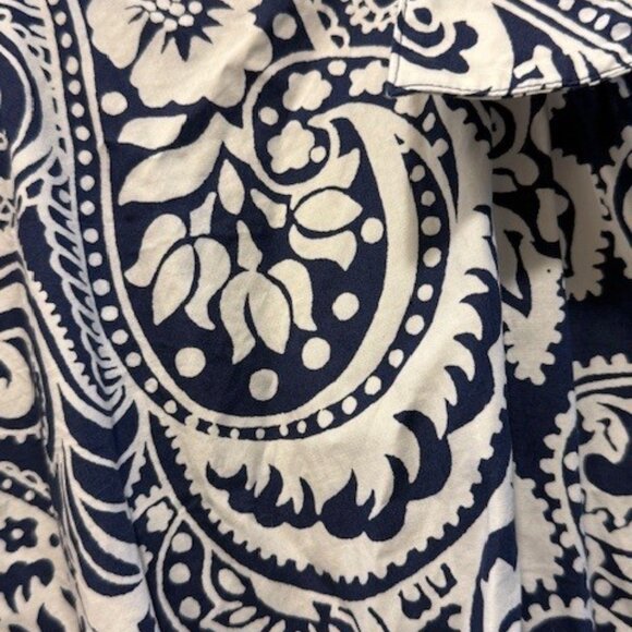 Talbots Modern Poplin Midi Shirtdress — Verdant Botanical (White/Multi) — Size 1 - Picture 2 of 3